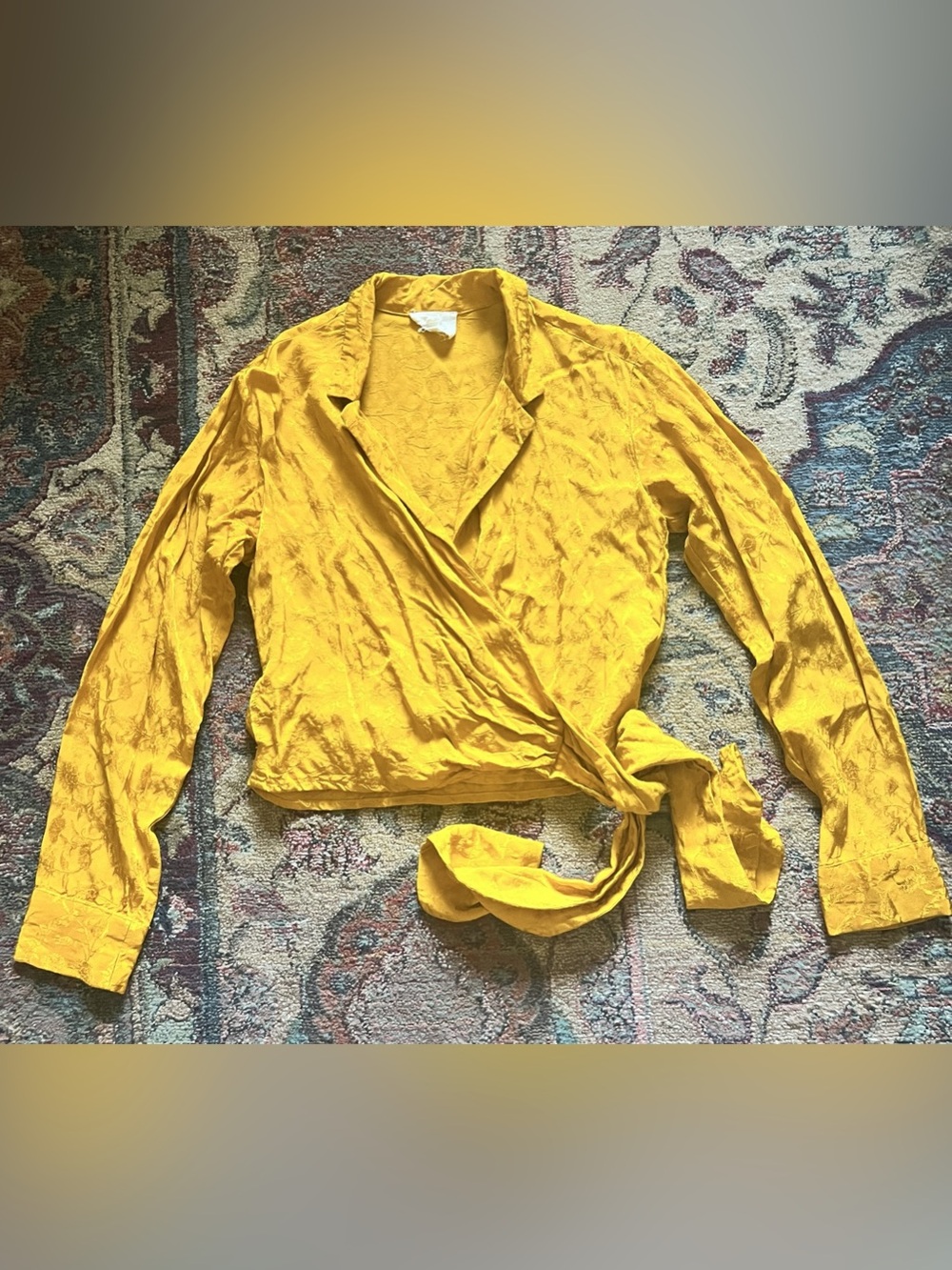 Pins and Needles Gold Wrap Blouse Size Small